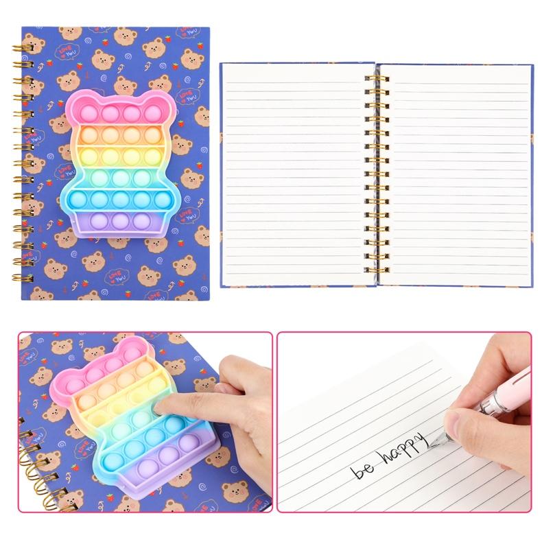 Caderno de exercícios A5 com 80 páginas e capa Pop It antiestresse da Vapto